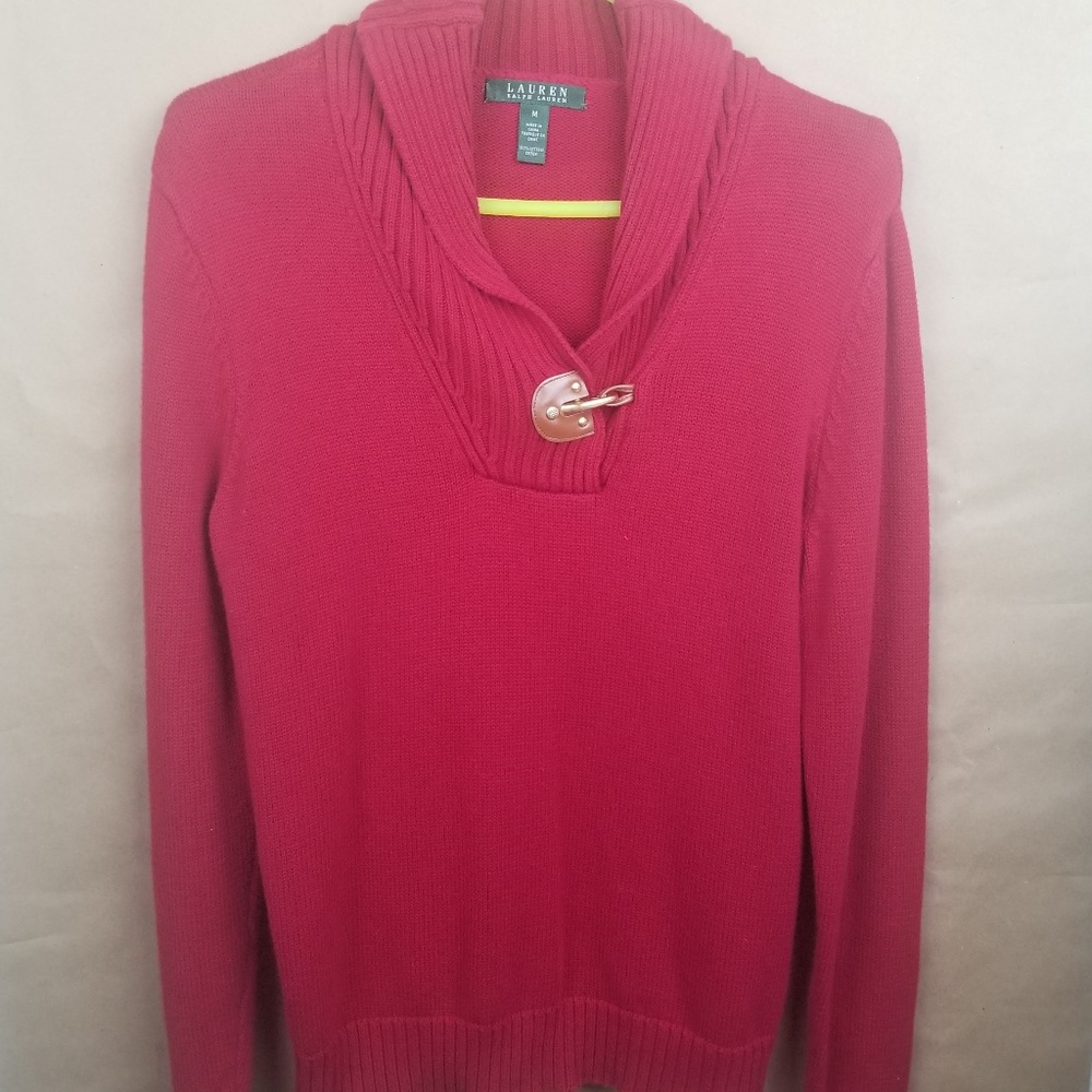 Red Ralph Lauren Sweater With Golden Clasp SZ.M